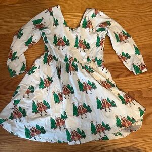 Monica + Andy 3t gingerbread houses holiday Christmas twirl dress long sleeve